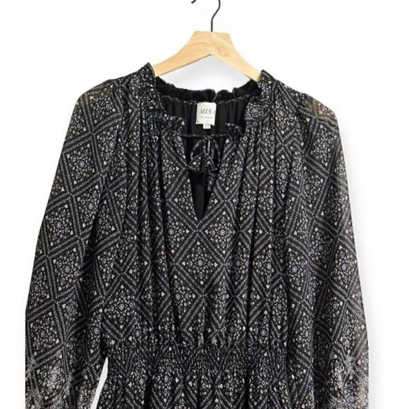 MISA Los Angeles Lorena Dress Black Print, Size XS - Picture 5 of 16